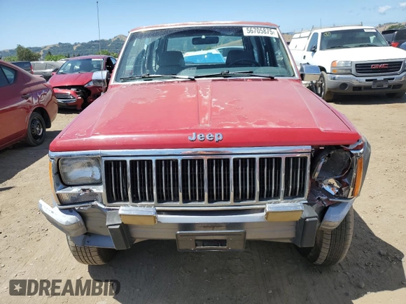 1992 Jeep Cherokee with VIN 1J4FJ58S0NL140995, listed as a Copart auction lot 56705875 with 253,657 mi miles and Salvage title. Bid and sale history available at DreamBid. Image 5.