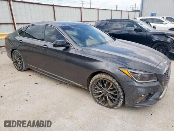 2018 Genesis G80 Sport with VIN KMHGN4JB0JU255874, listed as a Copart auction lot 54160365 with 97,440 mi miles and Salvage title. Bid and sale history available at DreamBid. Image 4.