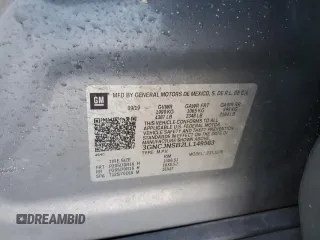 2020 Chevrolet Trax LS with VIN 3GNCJNSB2LL149563, listed as a Copart auction lot 44958245 with 91,618 mi miles and Salvage Title. Bid and sale history available at carsss.com. Image 14.
