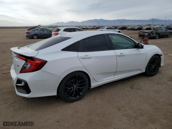 2020 Honda Civic Si Sedan with VIN 2HGFC1E58LH703567, listed as a Copart auction lot 86333084 with 54,403 mi miles and Salvage Title. Bid and sale history available at carsss.com. Image 3.