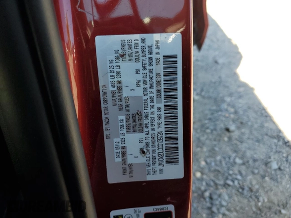 2012 Mazda 5 Grand Touring with VIN JM1CW2DL0C0139724, listed as a Copart auction lot 70640054 with 92,129 mi miles and Salvage Title. Bid and sale history available at DreamBid. Image 14.