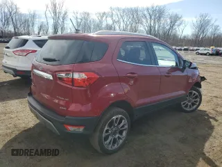 2021 Ford EcoSport Titanium z VIN MAJ6S3KL9MC395397, wystawiony jako Copart lot #49327885 z przebiegiem 46 786 mil mil oraz Szkody całkowita. Historia ofert i sprzedaży dostępna na DreamBid. Obrazek 3.