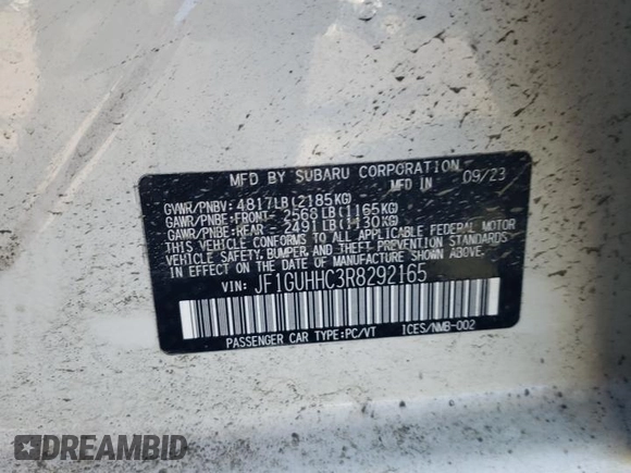 2024 Subaru Impreza RS with VIN JF1GUHHC3R8292165, listed as a Copart auction lot 74673674 with 5,754 mi miles and Salvage Title. Bid and sale history available at carsss.com. Image 14.