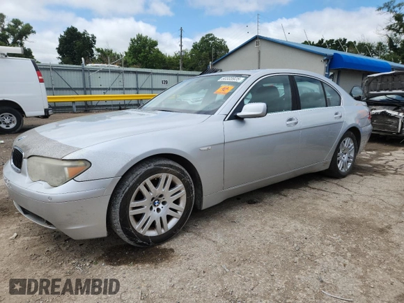 2003 BMW 7 Series 745i z VIN WBAGL63443DP63432, wystawiony jako Copart lot #60335925 z przebiegiem Nie podano mil oraz Szkoda całkowita • Salvage title. Historia ofert i sprzedaży dostępna na DreamBid. Obrazek 1.