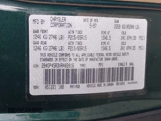 1997 Dodge Caravan SE with VIN 2B4GP45R3VR402016, listed as a IAAI auction lot 42131557 with Not Provided miles and . Bid and sale history available at carsss.com. Image 9.
