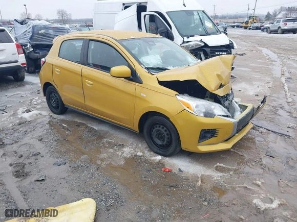 2021 Mitsubishi Mirage ES with VIN ML32AUHJ7MH000727, listed as a IAAI auction lot 41522816 with 61490 miles. Bid and sale history available at carsss.com. Image 1.