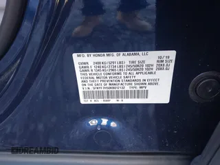 2019 Honda Passport EX-L with VIN 5FNYF7H50KB012132, listed as a IAAI auction lot 41327682 with 56,653 mi miles and . Bid and sale history available at carsss.com. Image 9.