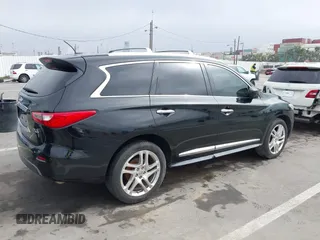2013 Infiniti JX35 with VIN 5N1AL0MN7DC310972, listed as a IAAI auction lot 41859376 with 117,679 mi miles. Bid and sale history available at carsss.com. Image 4.