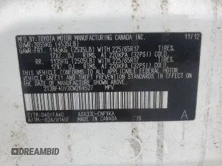2012 Toyota RAV4 with VIN 2T3BF4DV3CW264527, listed as a Copart auction lot 64467775 with 110,212 mi miles and Salvage title. Bid and sale history available at DreamBid. Image 13.