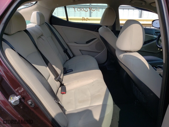 2014 Kia Optima LX with VIN 5XXGM4A79EG314371, listed as a Copart auction lot 50327902 with 0 mi miles and Salvage Title. Bid and sale history available at carsss.com. Image 6.