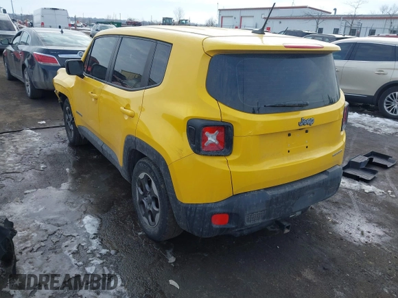 2016 Jeep Renegade Sport with VIN ZACCJAAT8GPC73474, listed as a IAAI auction lot 41599989 with 104,970 mi miles and . Bid and sale history available at DreamBid. Image 3.