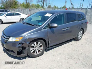 2014 Honda Odyssey EX z VIN 5FNRL5H41EB075642, wystawiony jako IAAI lot #42059718 z przebiegiem 120 817 mil mil oraz . Historia ofert i sprzedaży dostępna na DreamBid. Obrazek 2.