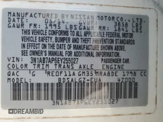 2014 Nissan Sentra SV with VIN 3N1AB7AP6EY255027, listed as a Copart auction lot 62513685 with 131,431 mi miles and Salvage title. Bid and sale history available at DreamBid. Image 12.