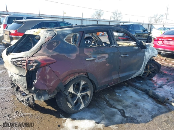 2017 Hyundai Tucson Value with VIN KM8J33A28HU322835, listed as a IAAI auction lot 41625418 with 1 mi miles. Bid and sale history available at carsss.com. Image 4.