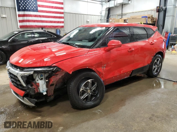 2023 Chevrolet Blazer LT with VIN 3GNKBHR41PS130600, listed as a Copart auction lot 55094785 with 72,155 mi miles and Salvage title. Bid and sale history available at DreamBid. Image 1.