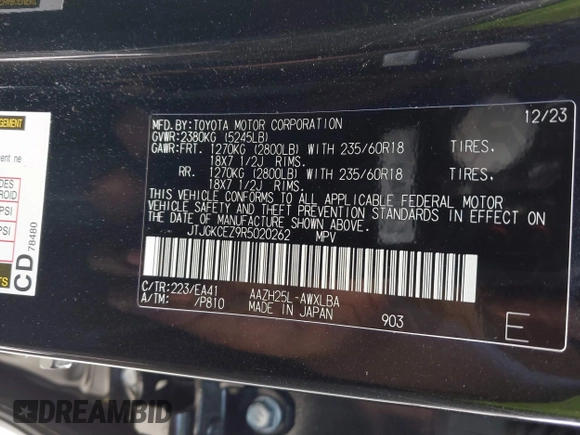 2024 Lexus NX 350h Premium z VIN JTJGKCEZ9R5020262, wystawiony jako IAAI lot #41704238 z przebiegiem 9 089 mil mil oraz . Historia ofert i sprzedaży dostępna na DreamBid. Obrazek 9.