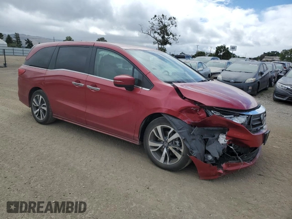 2022 Honda Odyssey Touring with VIN 5FNRL6H85NB067178, listed as a Copart auction lot 56577315 with 22,184 mi miles and Salvage title. Bid and sale history available at DreamBid. Image 4.