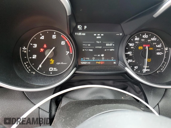 2023 Alfa Romeo Giulia Veloce with VIN ZARFANBN1P7669866, listed as a Copart auction lot 61231225 with 12,021 mi miles and Salvage title. Bid and sale history available at DreamBid. Image 9.