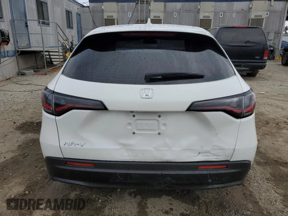 2023 Honda HR-V LX with VIN 3CZRZ1H37PM735335, listed as a Copart auction lot 58957705 with 21,203 mi miles and Salvage title. Bid and sale history available at DreamBid. Image 6.