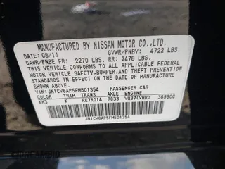 2015 Infiniti Q40 with VIN JN1CV6AP5FM501354, listed as a IAAI auction lot 41901144 with 103,878 mi miles. Bid and sale history available at carsss.com. Image 9.
