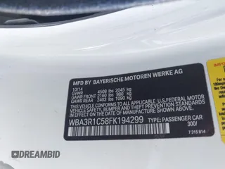 2015 BMW 4 Series 435i с VIN WBA3R1C58FK194299, выставлен на аукционе IAAI как лот 41624998 с пробегом Не указан миль и . История ставок и продаж доступна на DreamBid. Изображение 9.