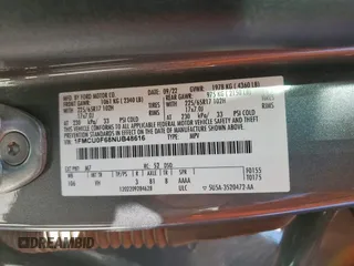 2022 Ford Escape S с VIN 1FMCU0F68NUB48616, выставлен на аукционе Copart как лот 57578635 с пробегом 39 451 миль миль и Списание • Salvage title. История ставок и продаж доступна на DreamBid. Изображение 13.