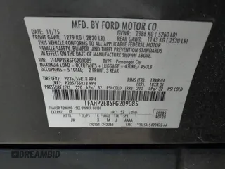 2015 Ford Taurus SEL z VIN 1FAHP2E85FG209085, wystawiony jako IAAI lot #41944532 z przebiegiem 143 850 mil mil oraz . Historia ofert i sprzedaży dostępna na DreamBid. Obrazek 9.