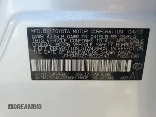 2017 Lexus IS 300 with VIN JTHCM1D27H5022643, listed as a Copart auction lot 61489985 with 59,565 mi miles and Salvage title. Bid and sale history available at DreamBid. Image 12.