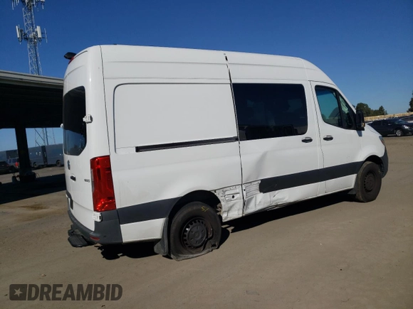 2021 Mercedes-Benz Sprinter Cargo with VIN W1W70BGY3MT072289, listed as a Copart auction lot 46983835 with 17,800 mi miles and Salvage Title. Bid and sale history available at carsss.com. Image 3.