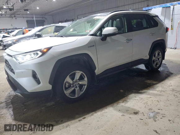 2020 Toyota RAV4 Hybrid Limited with VIN JTMDWRFV6LD540456, listed as a Copart auction lot 44146595 with 36,561 mi miles and Salvage Title. Bid and sale history available at carsss.com. Image 1.