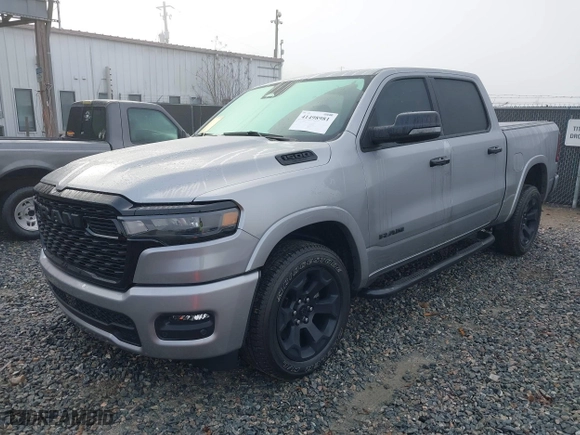 2025 Ram 1500 Big Horn with VIN 1C6SRFFP5SN502795, listed as a IAAI auction lot 41498981 with 6,565 mi miles. Bid and sale history available at carsss.com. Image 2.