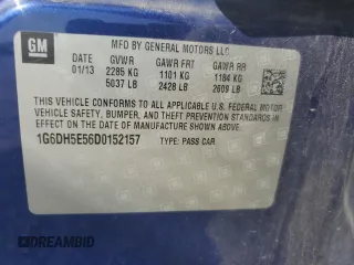 2013 Cadillac CTS Luxury с VIN 1G6DH5E56D0152157, выставлен на аукционе Copart как лот 57312125 с пробегом 85 007 миль миль и Списание • Salvage title. История ставок и продаж доступна на DreamBid. Изображение 13.
