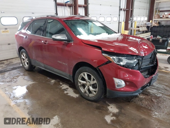 2019 Chevrolet Equinox Premier with VIN 2GNAXXEV0K6110156, listed as a IAAI auction lot 41639256 with 99,531 mi miles and . Bid and sale history available at DreamBid. Image 1.