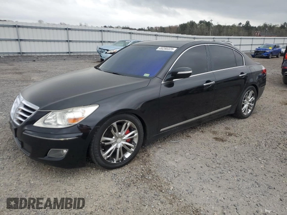 2011 Hyundai Genesis with VIN KMHGC4DF9BU140454, listed as a Copart auction lot 49288325 with 157,544 mi miles and Salvage Title. Bid and sale history available at DreamBid. Image 1.