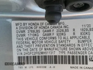 2021 Honda Civic LX z VIN 2HGFC2F62MH511317, wystawiony jako Copart lot #53383495 z przebiegiem 30 375 mil mil oraz Szkoda całkowita • Salvage title. Historia ofert i sprzedaży dostępna na DreamBid. Obrazek 14.