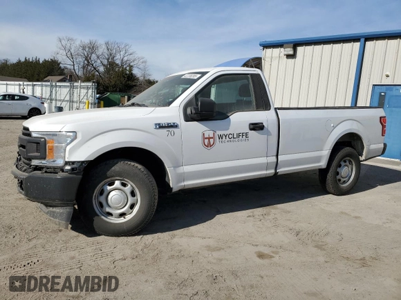 2018 Ford F-150 XL with VIN 1FTMF1CB8JKF26076, listed as a Copart auction lot 42238285 with 149,617 mi miles and Salvage Title. Bid and sale history available at carsss.com. Image 1.