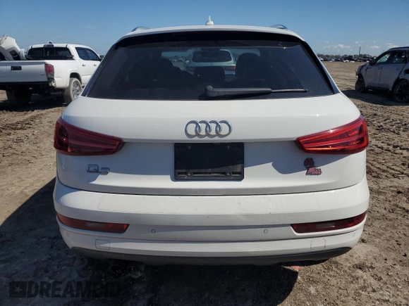 2017 Audi Q3 Premium Plus with VIN WA1HCCFS1HR017234, listed as a Copart auction lot 47053405 with 76,440 mi miles and Salvage title. Bid and sale history available at DreamBid. Image 6.