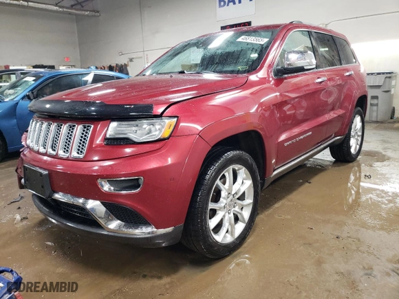 2014 Jeep Grand Cherokee Summit with VIN 1C4RJFJG4EC444040, listed as a Copart auction lot 46813565 with 236,655 mi miles and Salvage Title. Bid and sale history available at carsss.com. Image 1.