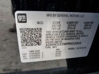 2023 Chevrolet Tahoe Commercial with VIN 1GNSCLED6PR415916, listed as a Copart auction lot 47653735 with 19,038 mi miles and Non Repairable. Bid and sale history available at carsss.com. Image 13.