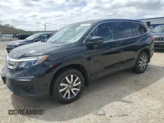 2021 Honda Pilot EX-L with VIN 5FNYF6H52MB100595, listed as a Copart auction lot 54910245 with 48,256 mi miles and Salvage Title. Bid and sale history available at DreamBid. Image 1.
