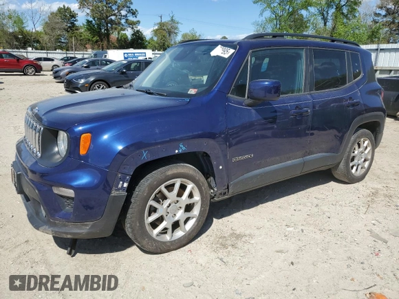 2019 Jeep Renegade Latitude z VIN ZACNJABBXKPJ75373, wystawiony jako Copart lot #52860995 z przebiegiem 80 059 mil mil oraz Szkoda całkowita • Salvage title. Historia ofert i sprzedaży dostępna na DreamBid. Obrazek 1.