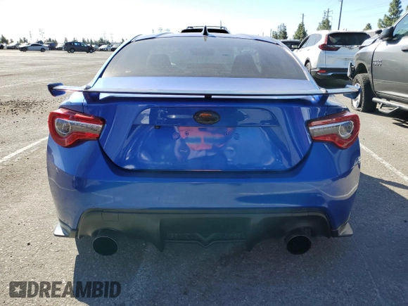 2018 Subaru BRZ tS with VIN JF1ZCAD12J9600805, listed as a Copart auction lot 77439764 with 82,360 mi miles and Salvage title. Bid and sale history available at DreamBid. Image 6.