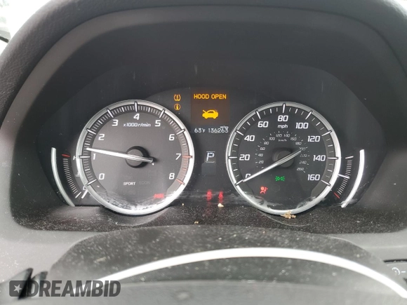 2017 Acura TLX with VIN 19UUB1F38HA008423, listed as a Copart auction lot 52849515 with 136,263 mi miles and Salvage title. Bid and sale history available at DreamBid. Image 9.