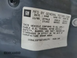 2006 Saturn ION z VIN 1G8AL55F56Z155177, wystawiony jako Copart lot #82912564 z przebiegiem 132 078 mil mil oraz Szkoda całkowita • Salvage title. Historia ofert i sprzedaży dostępna na DreamBid. Obrazek 13.