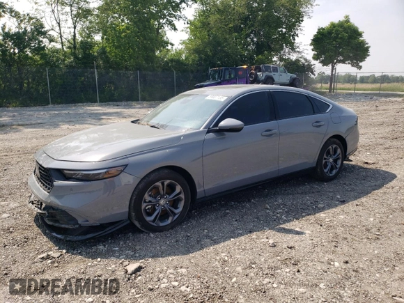 2024 Honda Accord EX-L with VIN 1HGCY2F68RA017005, listed as a Copart auction lot 59007135 with 6,696 mi miles and Salvage title. Bid and sale history available at DreamBid. Image 1.