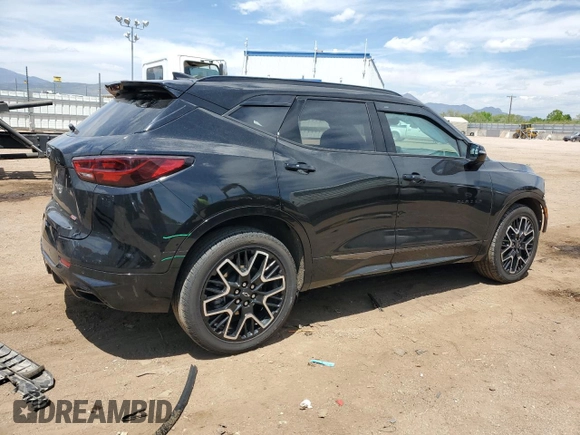 2024 Chevrolet Blazer RS with VIN 3GNKBKRS8RS174995, listed as a Copart auction lot 58234365 with 23,286 mi miles and Salvage title. Bid and sale history available at DreamBid. Image 3.