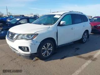 2017 Nissan Pathfinder SL with VIN 5N1DR2MN1HC627322, listed as a IAAI auction lot 41725381 with 107,934 mi miles. Bid and sale history available at carsss.com. Image 2.