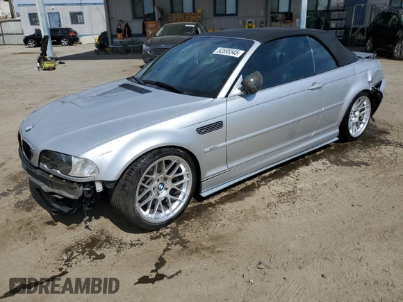 2003 BMW 3 Series M3 with VIN WBSBR934X3PK01085, listed as a Copart auction lot 52595545 with 147,248 mi miles and Salvage Title. Bid and sale history available at carsss.com. Image 1.