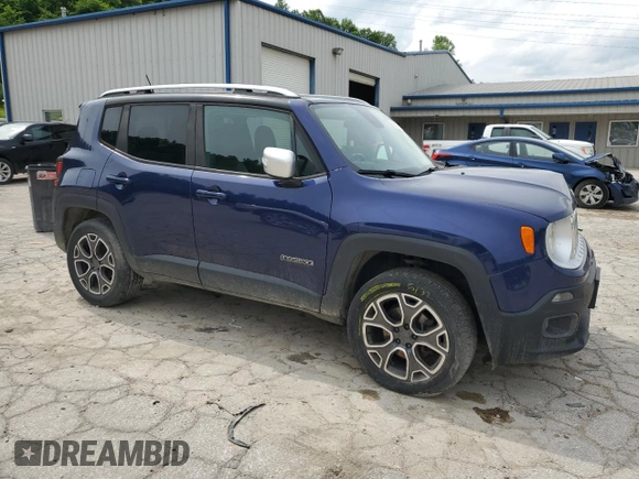 2016 Jeep Renegade Limited with VIN ZACCJBDT6GPD35696, listed as a Copart auction lot 59821795 with 153,831 mi miles and Salvage title. Bid and sale history available at DreamBid. Image 4.