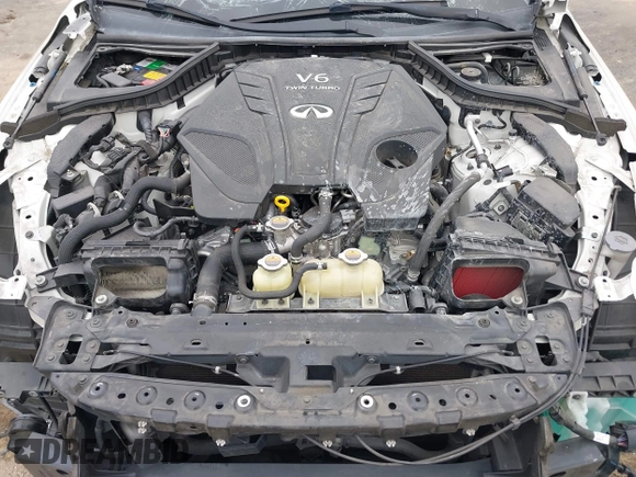 2019 Infiniti Q50 RED SPORT 400 with VIN JN1FV7AP3KM760521, listed as a IAAI auction lot 41469103 with 85,768 mi miles. Bid and sale history available at carsss.com. Image 10.